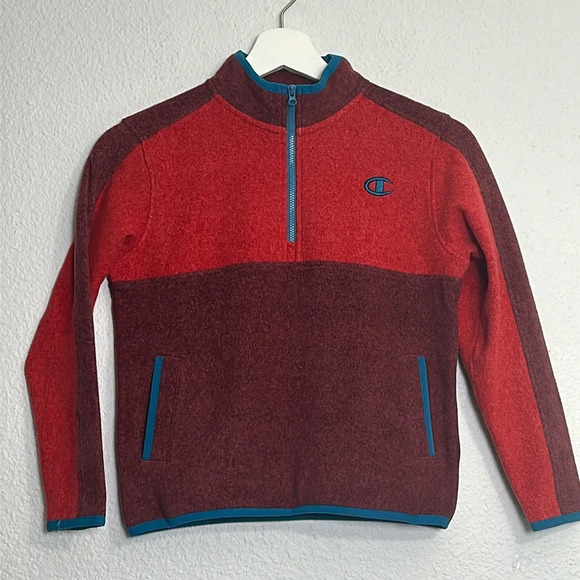Champion Kids 1/4 Zip Pullover Long Sleeve Sweater Light Fleece Size 5/6 - Picture 1 of 9